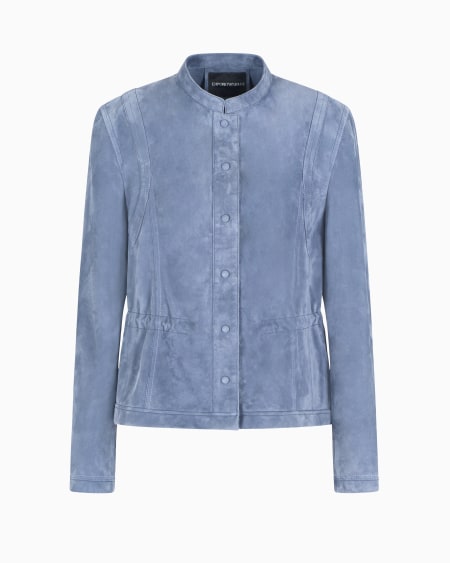 Armani Chaqueta con cuello de tira de ante de cabra