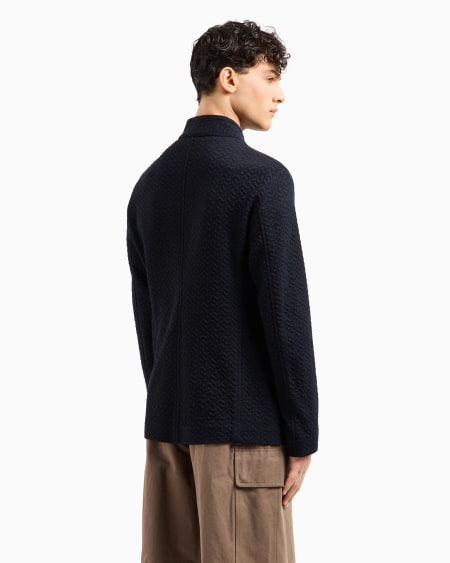 Armani Chaqueta Con Cuello De Tira De Punto Jersey Con Motivo Chevrón