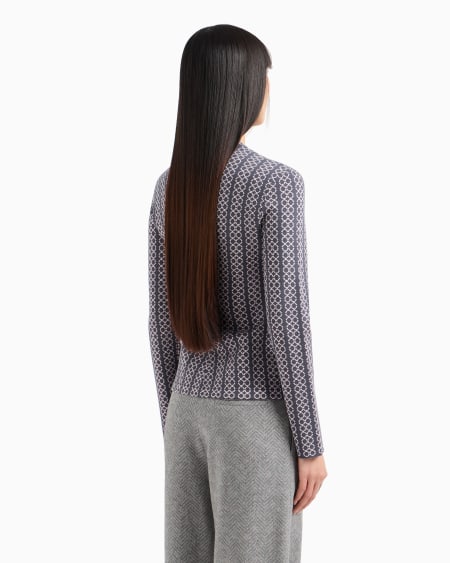 Armani Chaqueta Con Cuello De Tira De Tejido Jacquard Bicolor