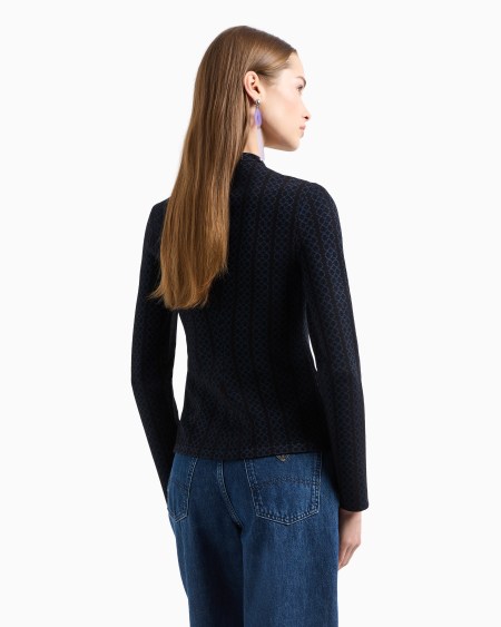 Armani Chaqueta Con Cuello De Tira De Tejido Jacquard Bicolor