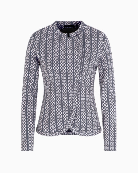 Armani Chaqueta con cuello de tira de tejido jacquard bicolor