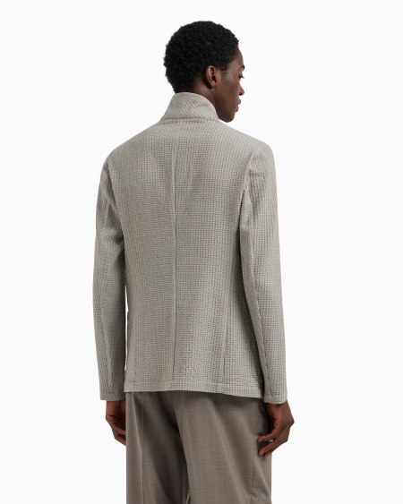 Armani Chaqueta Con Cuello De Tira Y Cierre Descentrado De Lana Virgen Estructurada