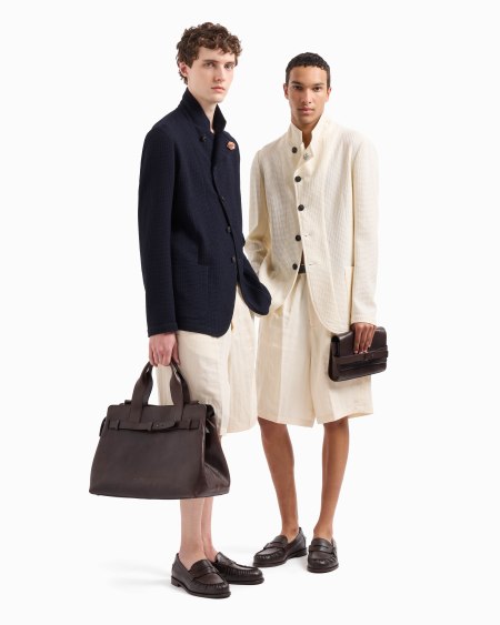 Armani Chaqueta Con Cuello De Tira Y Cierre Descentrado De Lana Virgen Estructurada