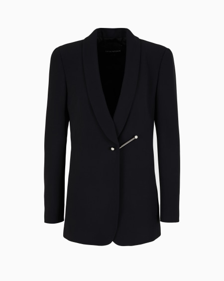 Armani Chaqueta con solapas de chal en envers satén con cierre tipo piercing