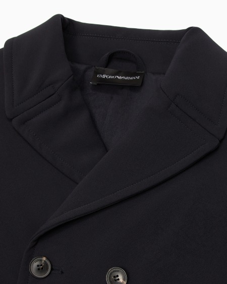 Armani Chaqueta De Abotonadura Doble En Nailon De Tacto Suave