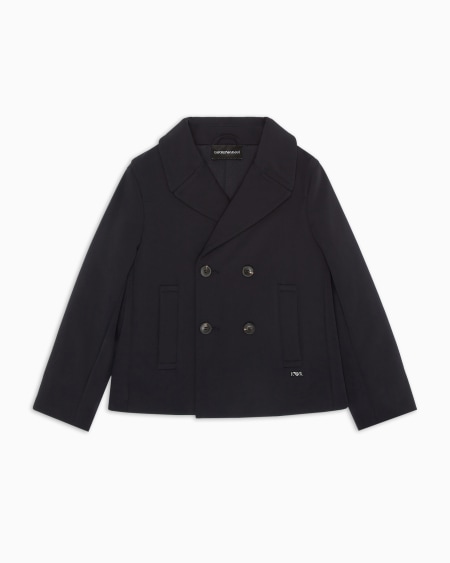 Armani Chaqueta de abotonadura doble en nailon de tacto suave