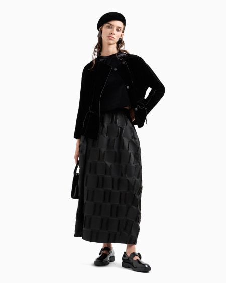 Armani Chaqueta De Abotonadura Doble En Terciopelo Líquido Con Ribetes De Satén