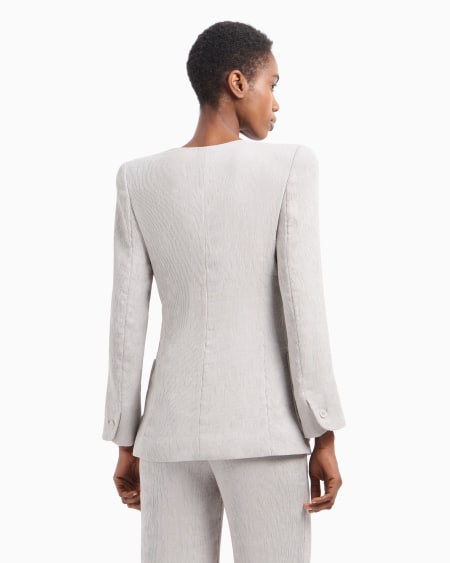 Armani Chaqueta De Abotonadura Sencilla De Canneté Fluido
