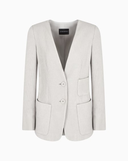 Armani Chaqueta de abotonadura sencilla de canneté fluido