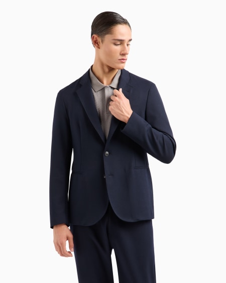 Armani Chaqueta De Abotonadura Sencilla De Gabardina Técnica Elástica