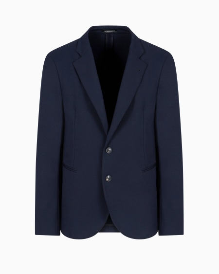 Armani Chaqueta de abotonadura sencilla de gabardina técnica elástica