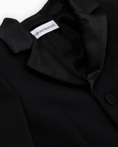 Armani Chaqueta De Abotonadura Sencilla De Lana Con Solapas De Raso