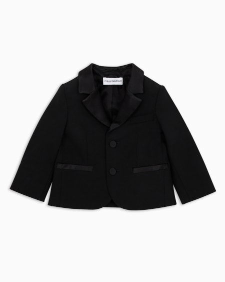 Armani Chaqueta de abotonadura sencilla de lana con solapas de raso