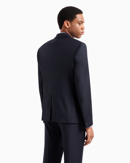 Armani Chaqueta De Abotonadura Sencilla De Lana Virgen