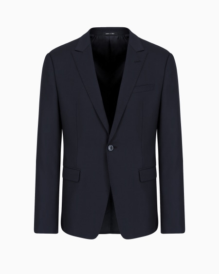 Armani Chaqueta de abotonadura sencilla de lana virgen