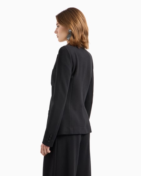 Armani Chaqueta De Abotonadura Sencilla De Punto Con Elaboración En Tejido Jacquard Efecto Punto