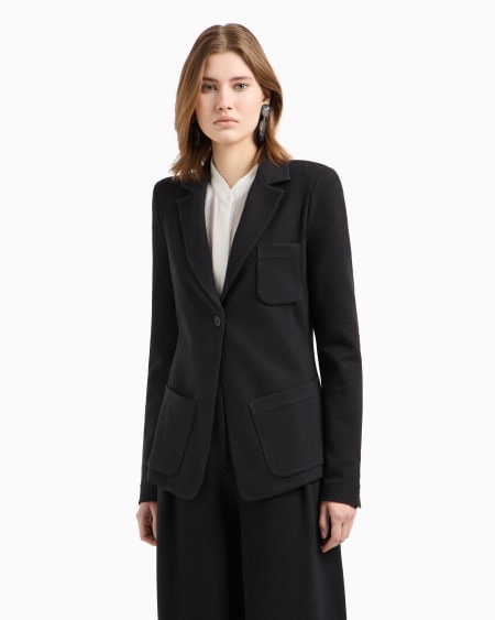 Armani Chaqueta De Abotonadura Sencilla De Punto Con Elaboración En Tejido Jacquard Efecto Punto