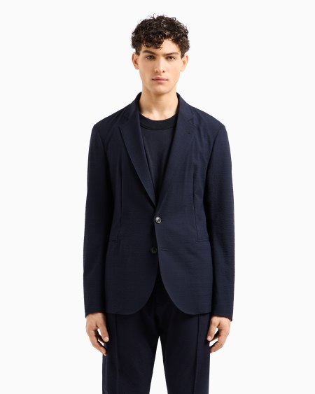 Armani Chaqueta De Abotonadura Sencilla De Sirsaca Técnica