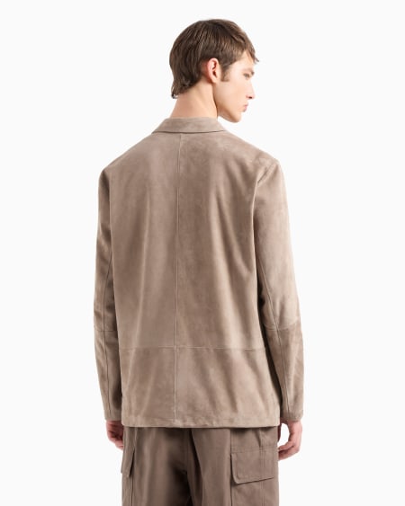 Armani Chaqueta De Abotonadura Sencilla En Ante De Cabra