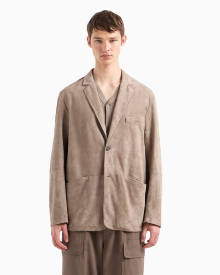 Armani Chaqueta De Abotonadura Sencilla En Ante De Cabra