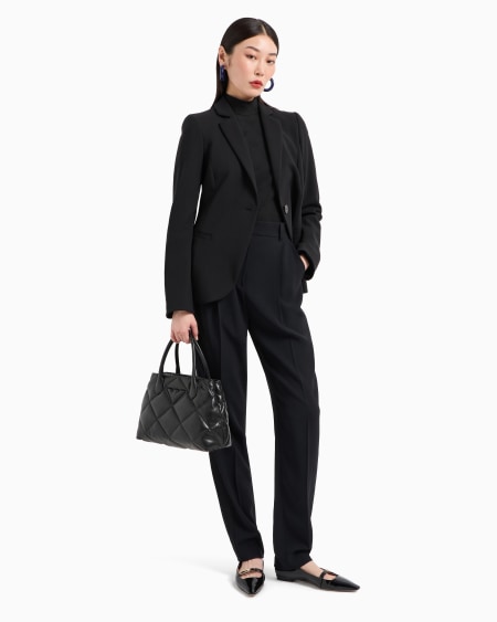 Armani Chaqueta De Abotonadura Sencilla En Grain De Poudre De Lana