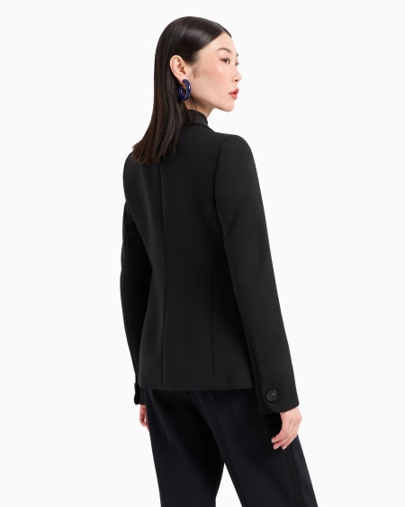 Armani Chaqueta De Abotonadura Sencilla En Grain De Poudre De Lana