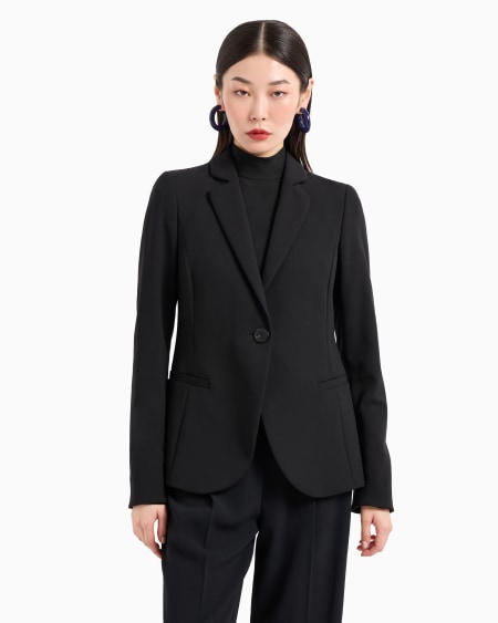 Armani Chaqueta De Abotonadura Sencilla En Grain De Poudre De Lana