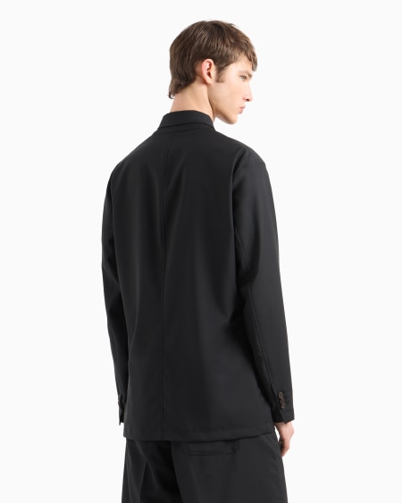 Armani Chaqueta De Abotonadura Sencilla En Lana Fría Superligera