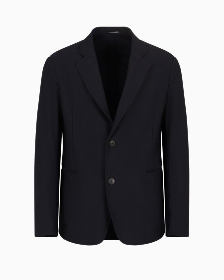 Armani Chaqueta de abotonadura sencilla en punto técnico con microfantasía de efecto tridimensional