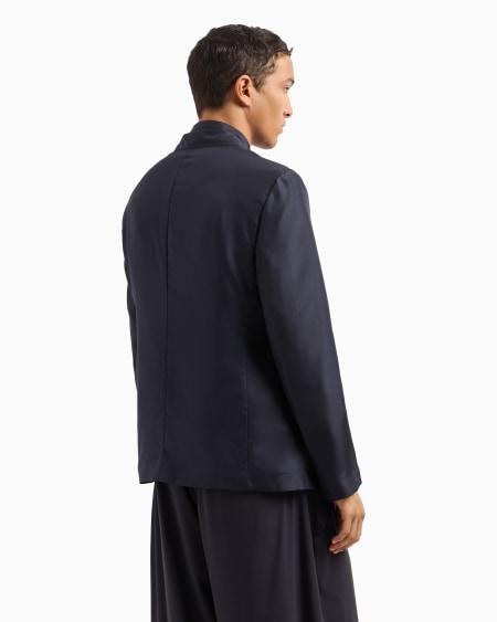 Armani Chaqueta De Abotonadura Sencilla En Seda Habutai