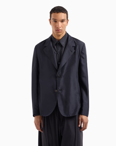 Armani Chaqueta De Abotonadura Sencilla En Seda Habutai