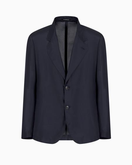 Armani Chaqueta de abotonadura sencilla en seda habutai