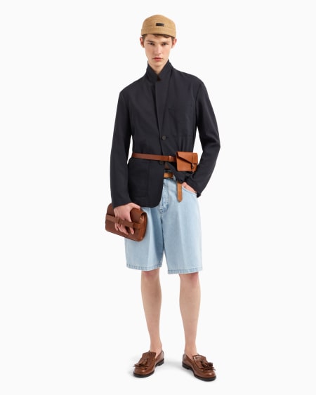 Armani Chaqueta De Abotonadura Sencilla En Sirsaca De Nailon