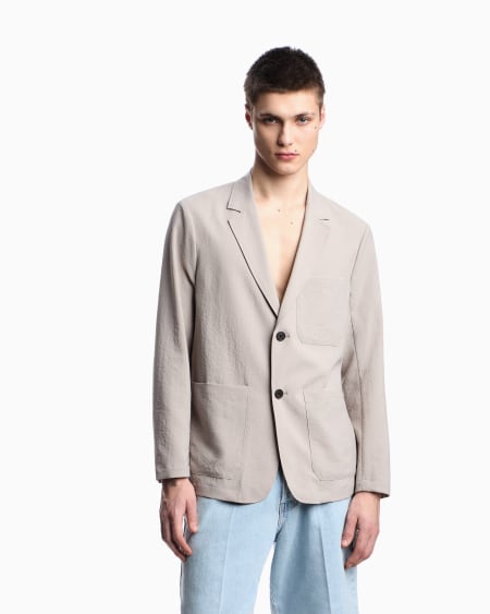 Armani Chaqueta De Abotonadura Sencilla En Sirsaca De Nailon