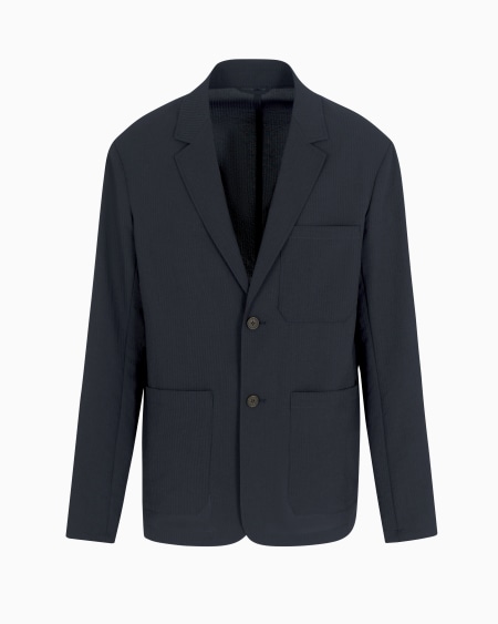 Armani Chaqueta de abotonadura sencilla en sirsaca de nailon