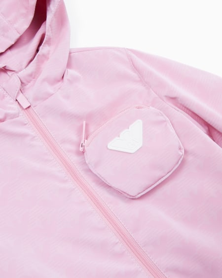 Armani Chaqueta De Nailon Con Capucha Y Motivo Integral De águila