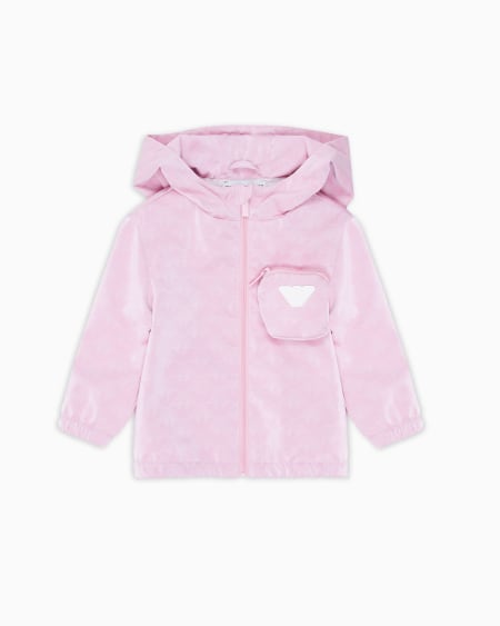 Armani Chaqueta de nailon con capucha y motivo integral de águila