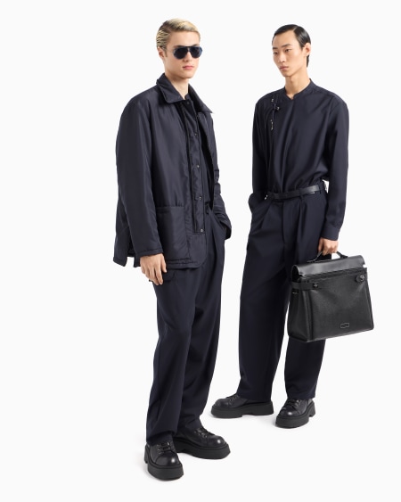 Armani Chaqueta De Nailon Resistente Al Agua Con Aberturas Laterales