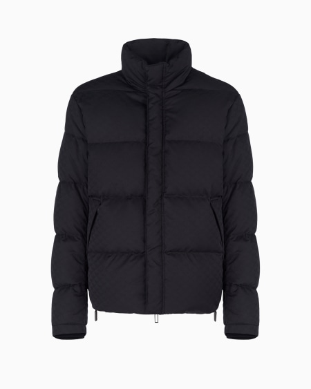 Armani Chaqueta de plumas acolchada con águila integral en tejido jacquard