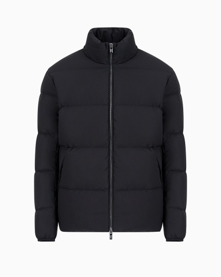 Armani Chaqueta de plumas con cremallera completa de nailon acolchado