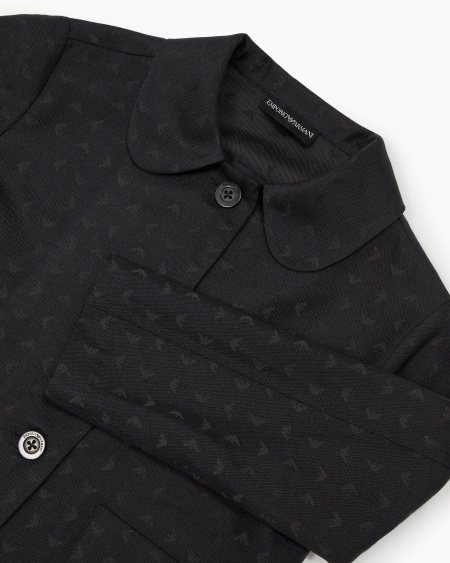 Armani Chaqueta De Tejido Jacquard Con Motivo Integral De Microáguila