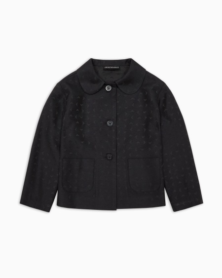 Armani Chaqueta de tejido jacquard con motivo integral de microáguila