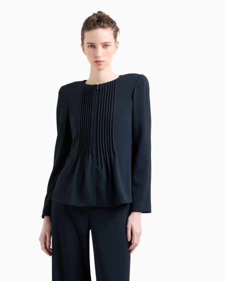 Armani Chaqueta De Tejido Texturizado Fluido Y Plisado