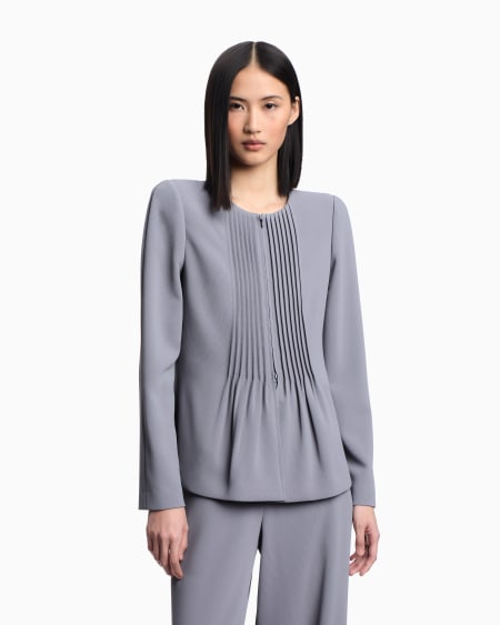 Armani Chaqueta De Tejido Texturizado Fluido Y Plisado