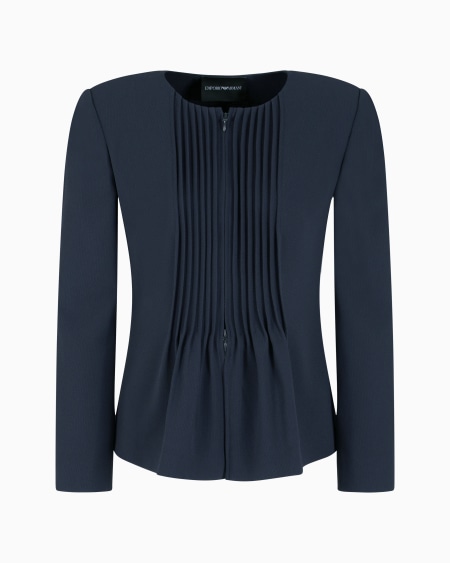 Armani Chaqueta de tejido texturizado fluido y plisado