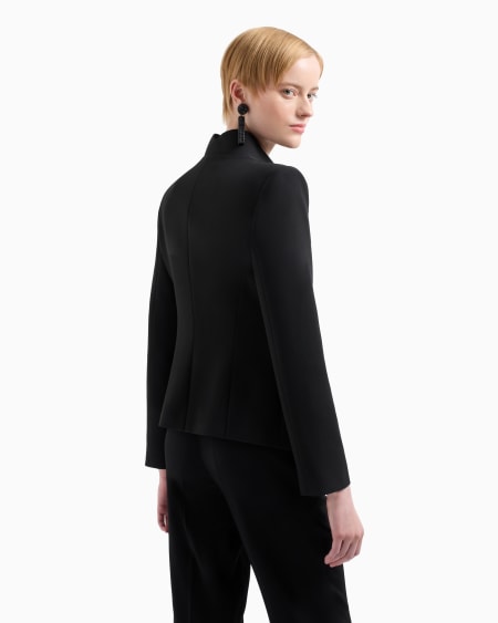 Armani Chaqueta En Crepé De Cady Con Bordes Contorneados Efecto Volantes