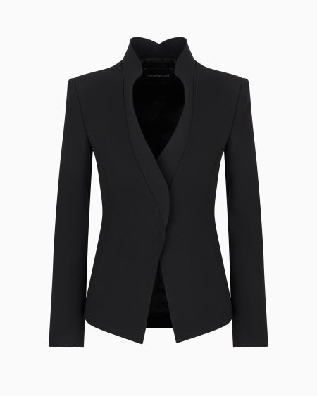 Armani Chaqueta en crepé de cady con bordes contorneados efecto volantes