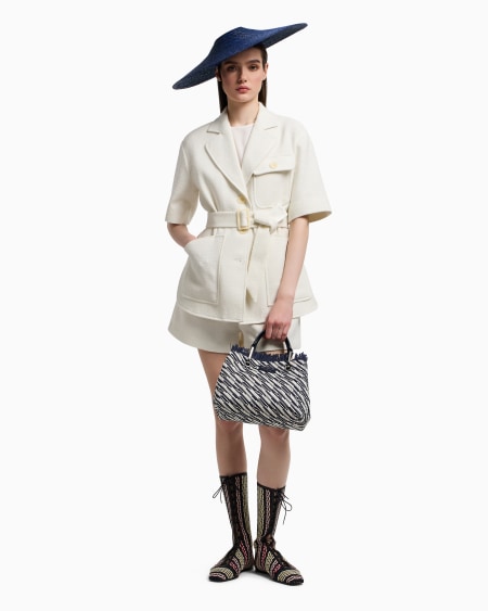 Armani Chaqueta Sahariana En Mezcla De Lana Con Efecto Microbouclé