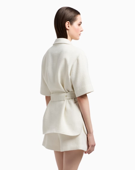 Armani Chaqueta Sahariana En Mezcla De Lana Con Efecto Microbouclé