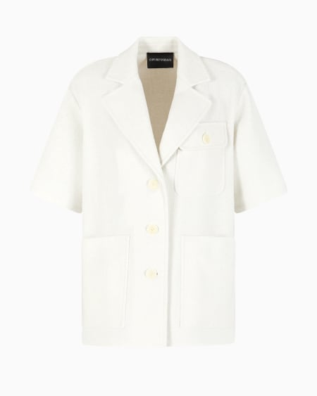 Armani Chaqueta sahariana en mezcla de lana con efecto microbouclé